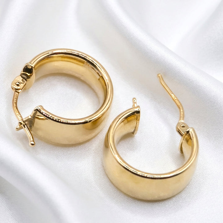 14K Gold Mini Wide Hoop Earrings