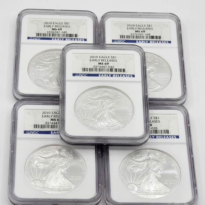 5 - Graded MS69 Early Release American Silver Eagle