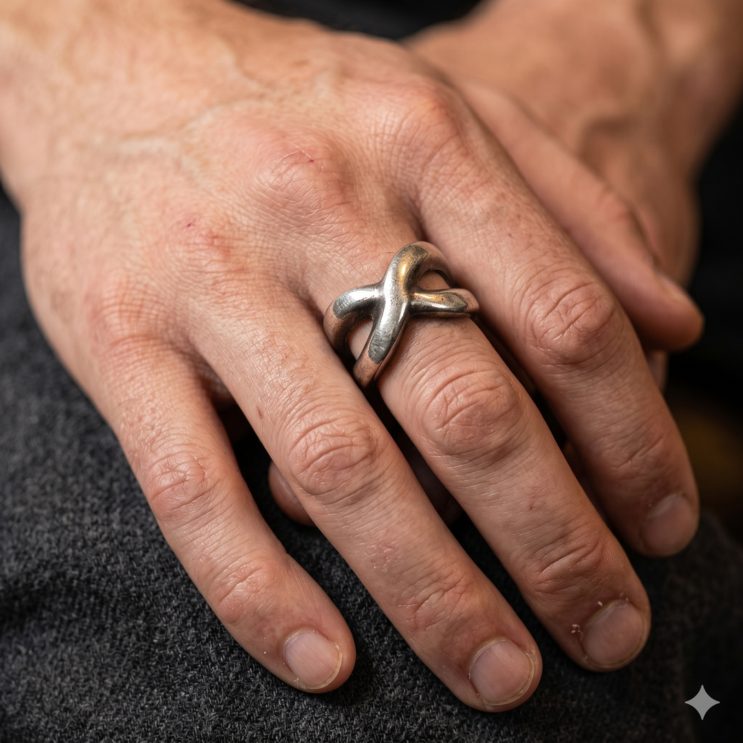 Sterling Silver Crossover Fluid Design Statement Ring