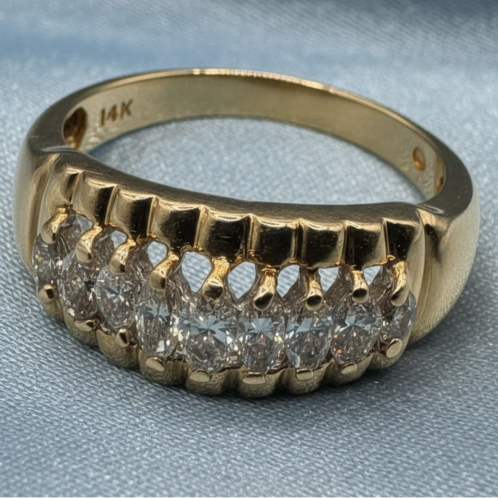 14K Gold & Diamond Channel Set Ring