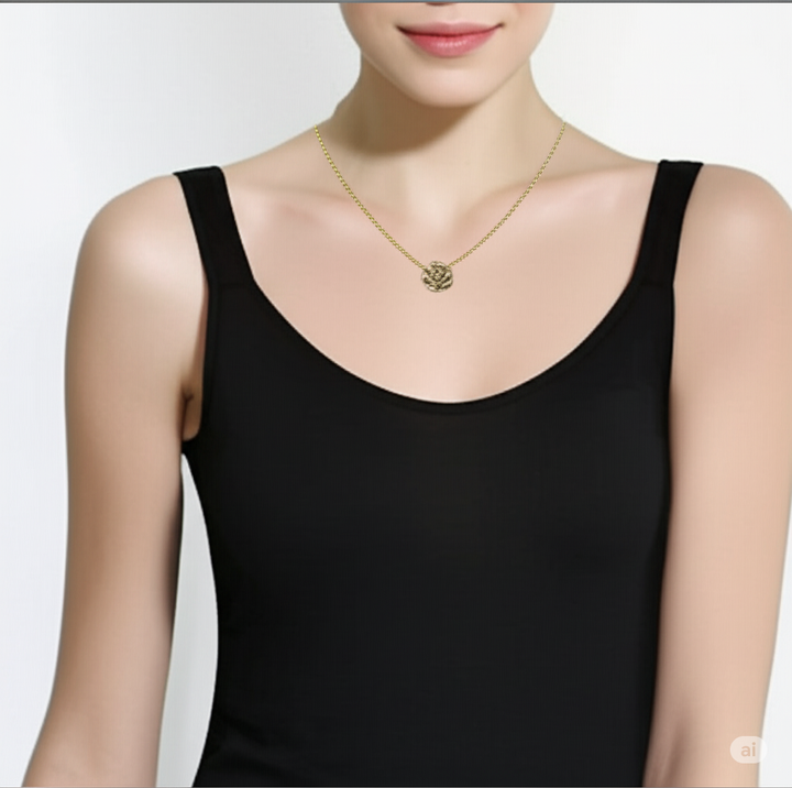 Gold and Pearl Rosebud Necklace