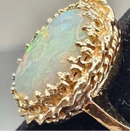 Gold Large Opal Cocktail Ring