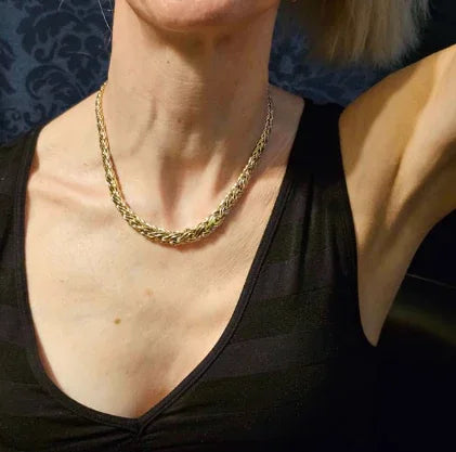 Gold Tiffany Russian Weave Byzantine Necklace - Estate Jewelry Priced Right