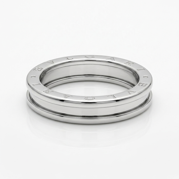 Authentic BVLGARI B.zero1 18K White Gold Band Ring