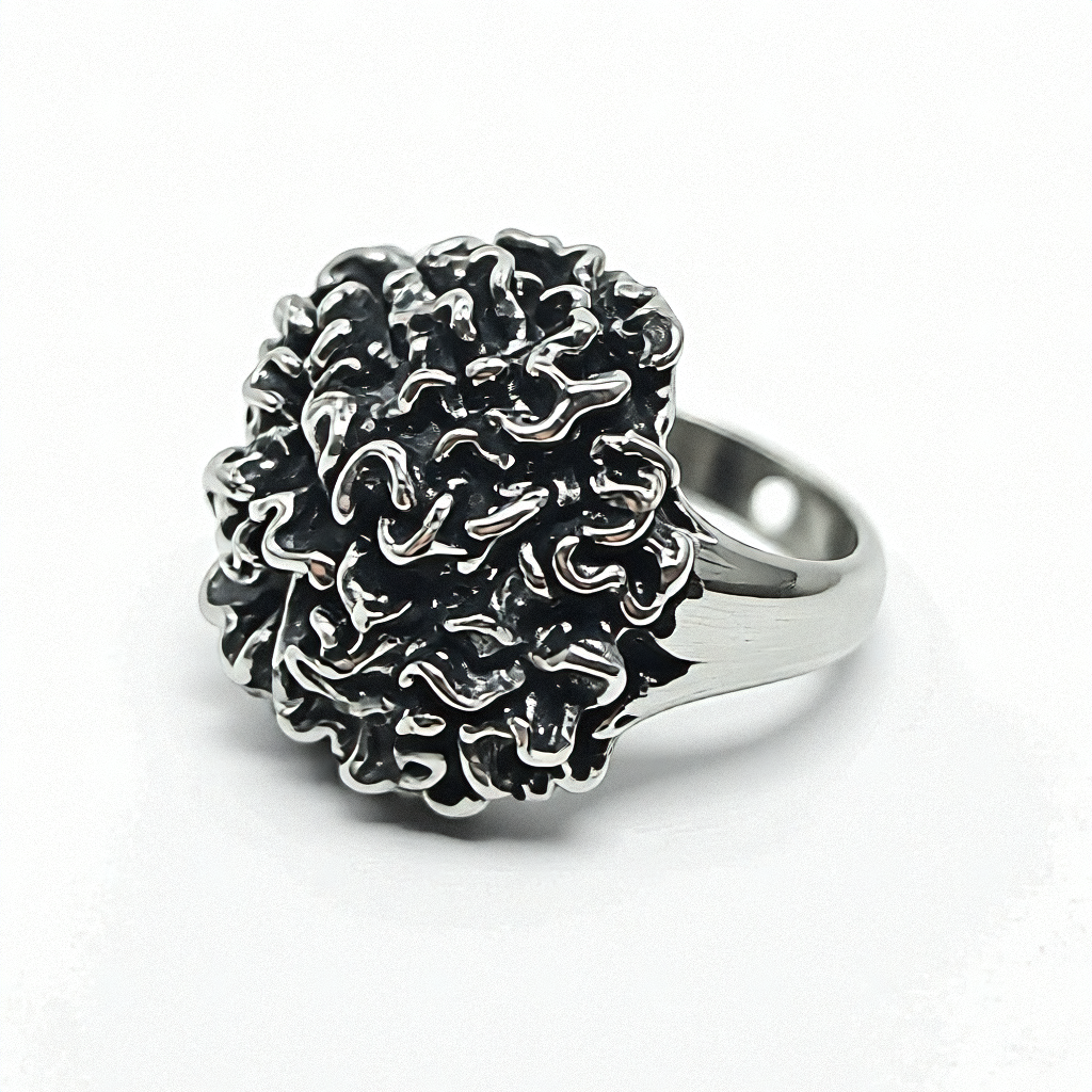 Huge Sterling Silver Mum Statement Ring - Estate Jewelry Priced Right