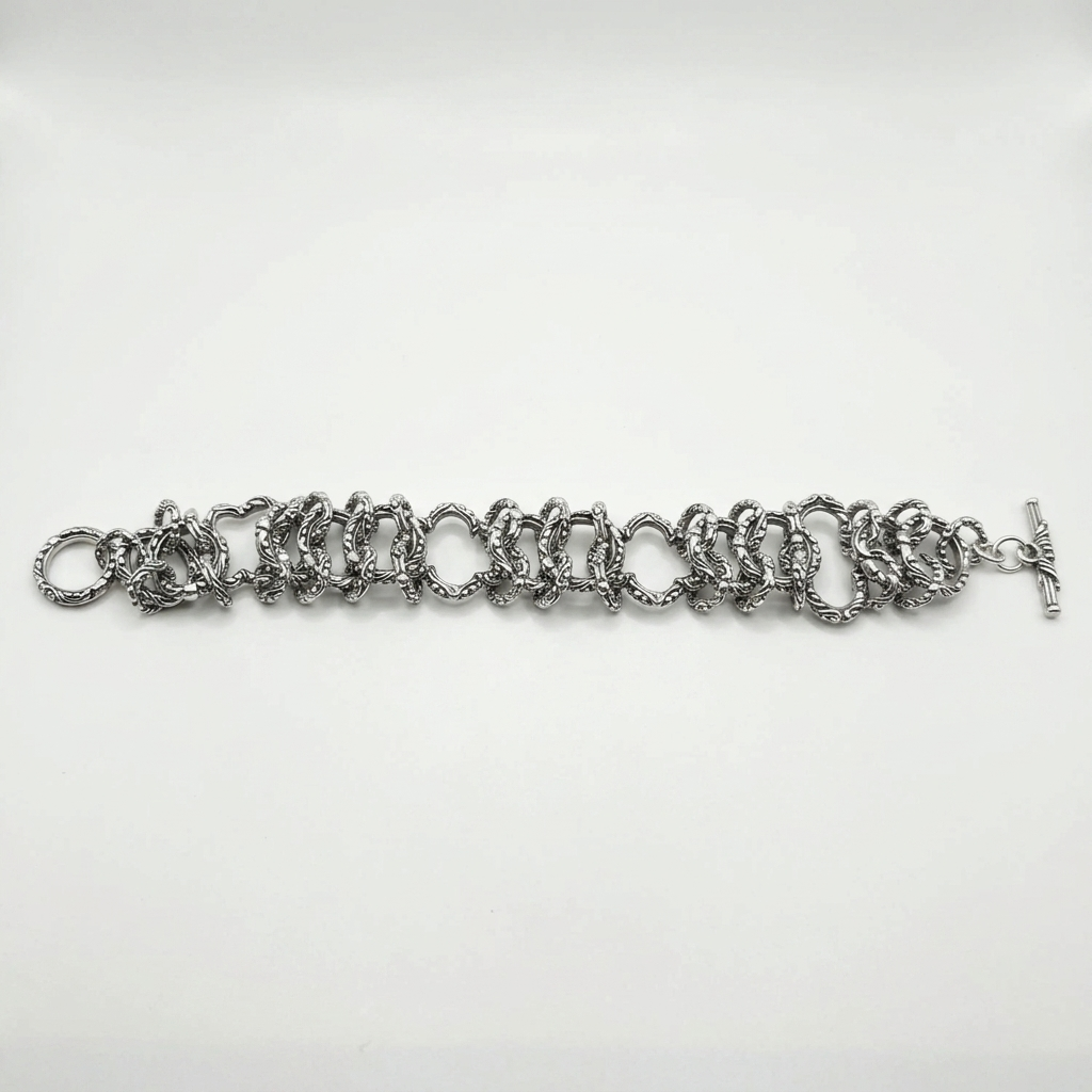 Sterling Silver Intricate Open Link Bracelet - Estate Jewelry Priced Right