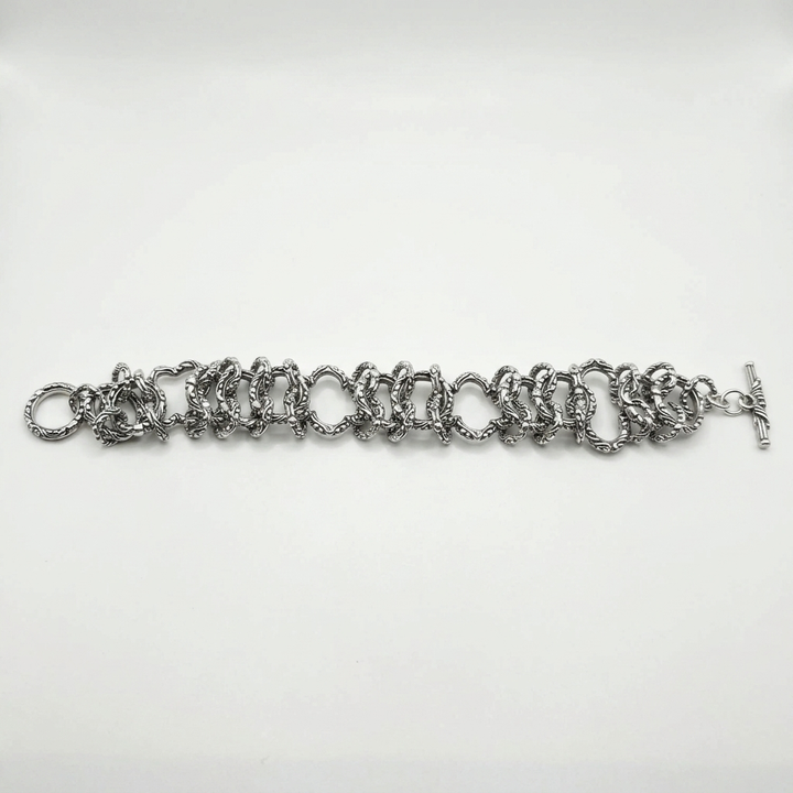 Sterling Silver Intricate Open Link Bracelet - Estate Jewelry Priced Right