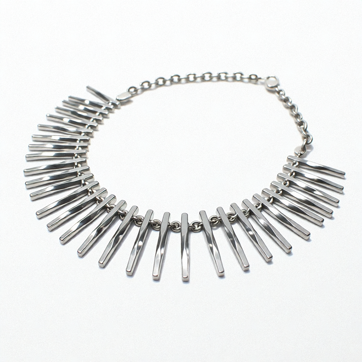 Cleopatra Style Twisted Bar Sterling Silver Choker
