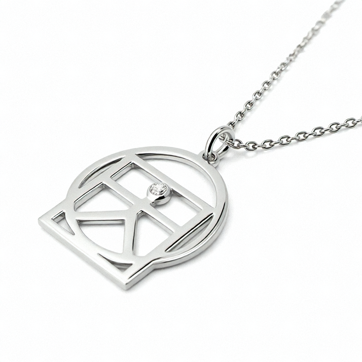 White Gold and Diamond Balanced Life Necklace - Estate Jewelry Priced Right