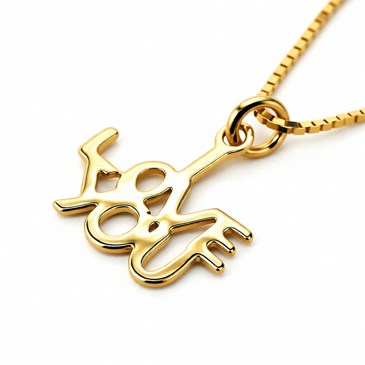 14K Gold "I LOVE YOU" Box Link Necklace