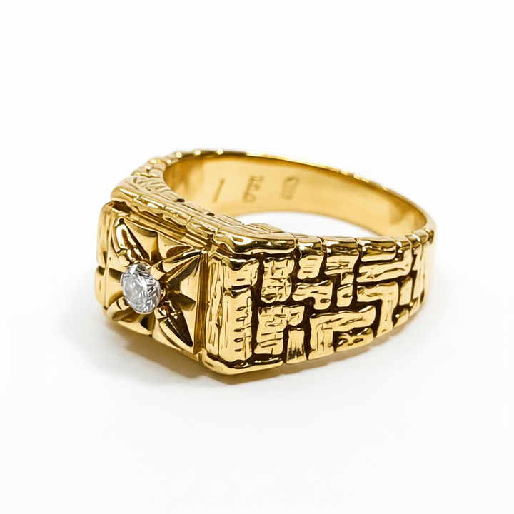 Gold and Diamond Baker's Top Nugget Ring