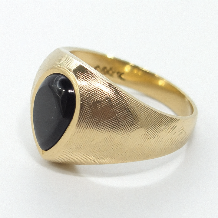 Gold Teardrop Tiger Eye Spirit Ring - Estate Jewelry Priced Right