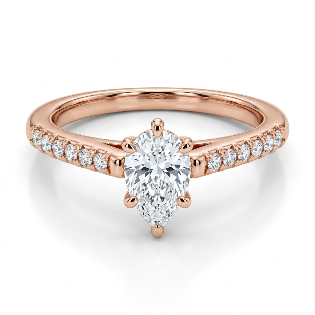 Rose Gold & Accented Solitaire Diamond Ring - Estate Jewelry Priced Right