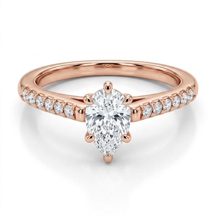 Rose Gold & Accented Solitaire Diamond Ring - Estate Jewelry Priced Right