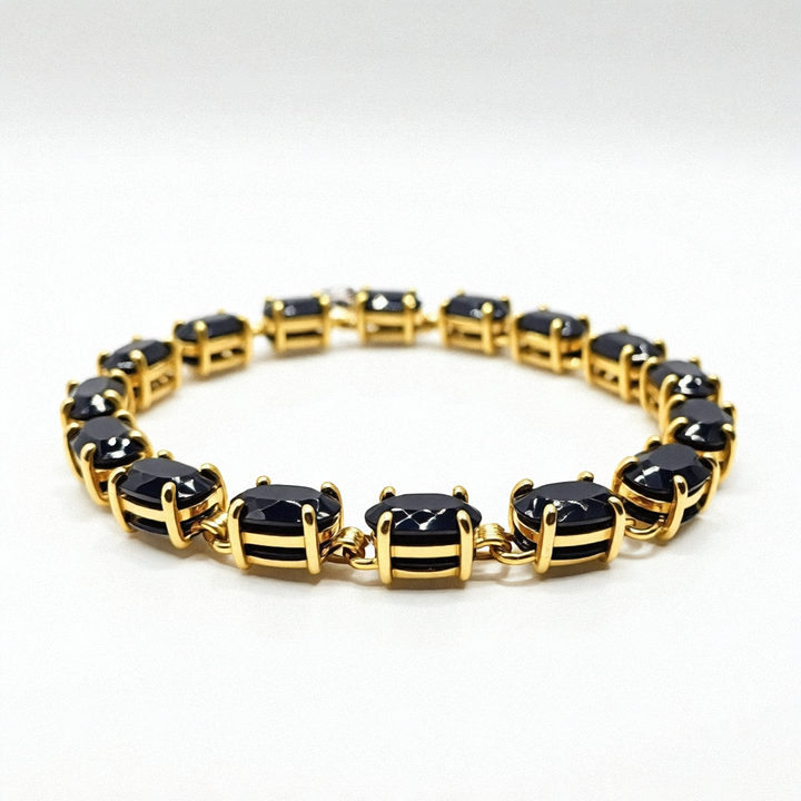 Gold & Black Tanzanite Tennis Bracelet - Estate Jewelry Priced Right