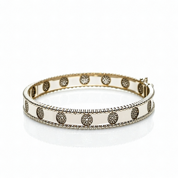 14K Gold Glitter Diamond Bangle Bracelet