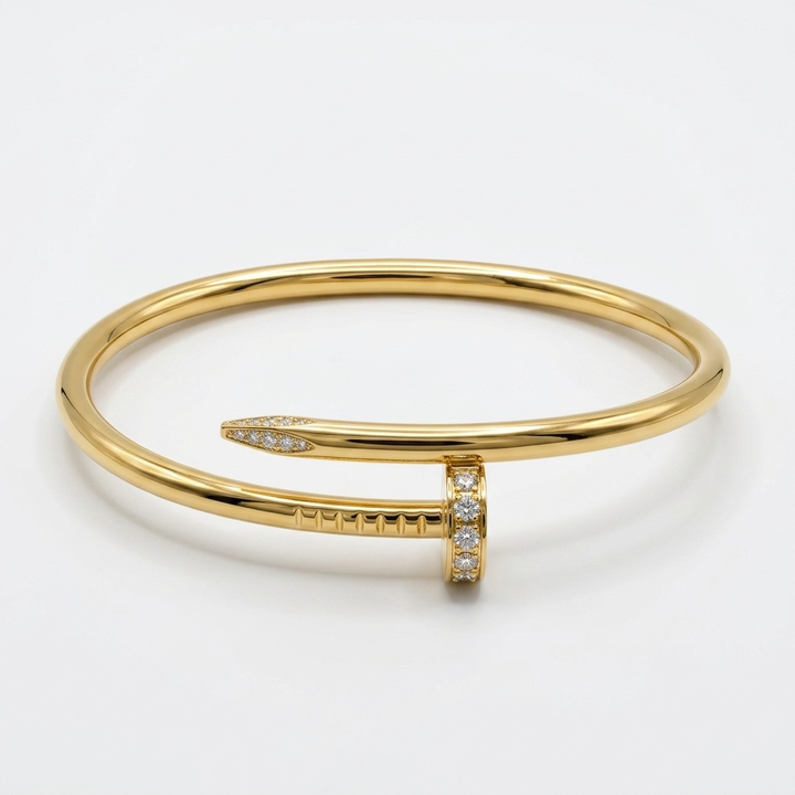 Authentic Cartier Gold & Diamond Juste un Clou Bracelet - Estate Jewelry Priced Right