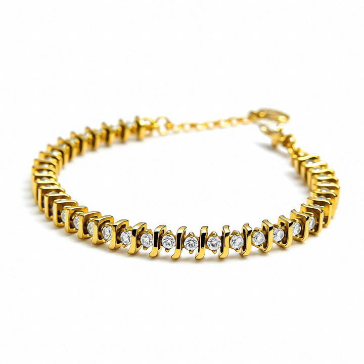 14K Gold & Diamond "S" Link Tennis Bracelet