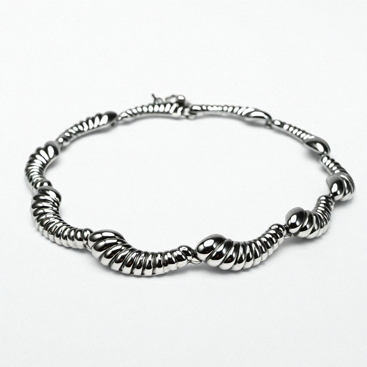 Vintage Sterling Silver Graduated Segmented Choker