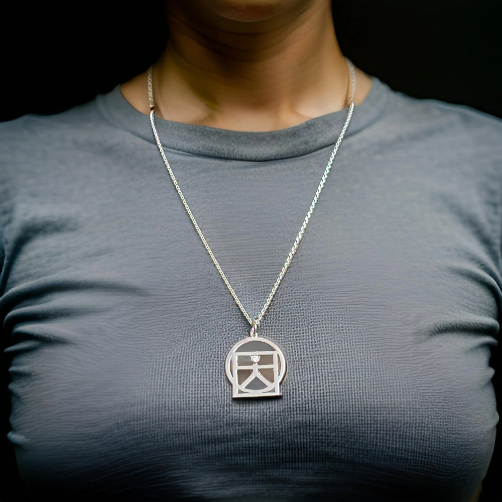 White Gold and Diamond Balanced Life Necklace - Estate Jewelry Priced Right