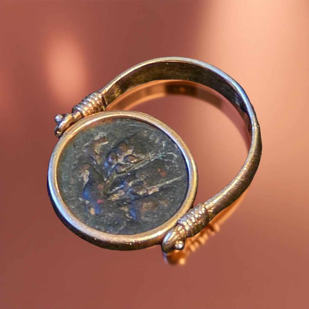 One-of-a-Kind Ancient Coin Swing Ring