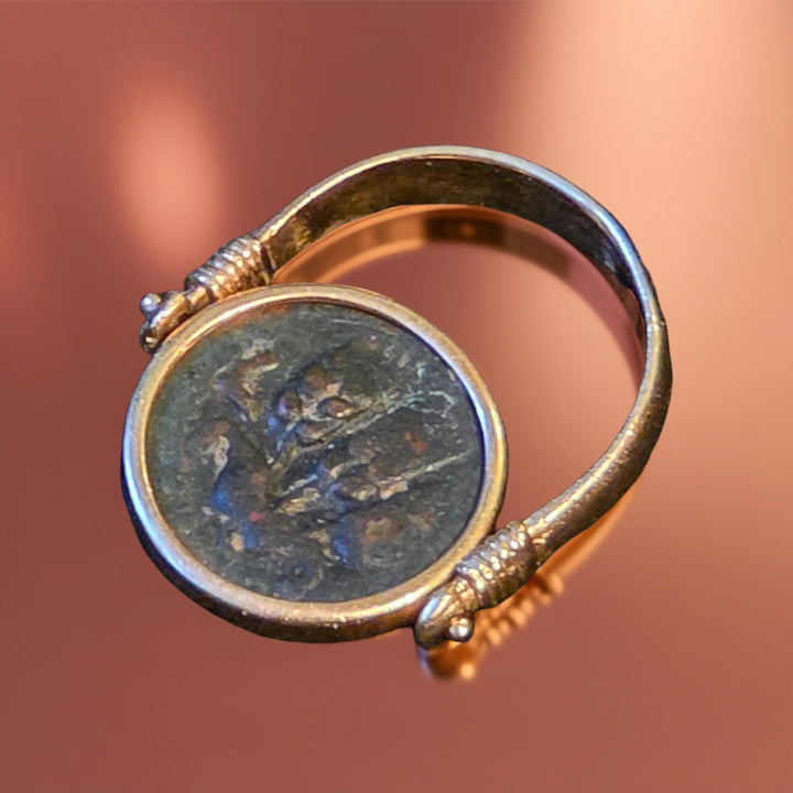 One-of-a-Kind Ancient Coin Swing Ring