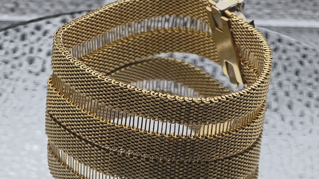 Gold and Diamond Double Weave Oscar Party Bracelet
