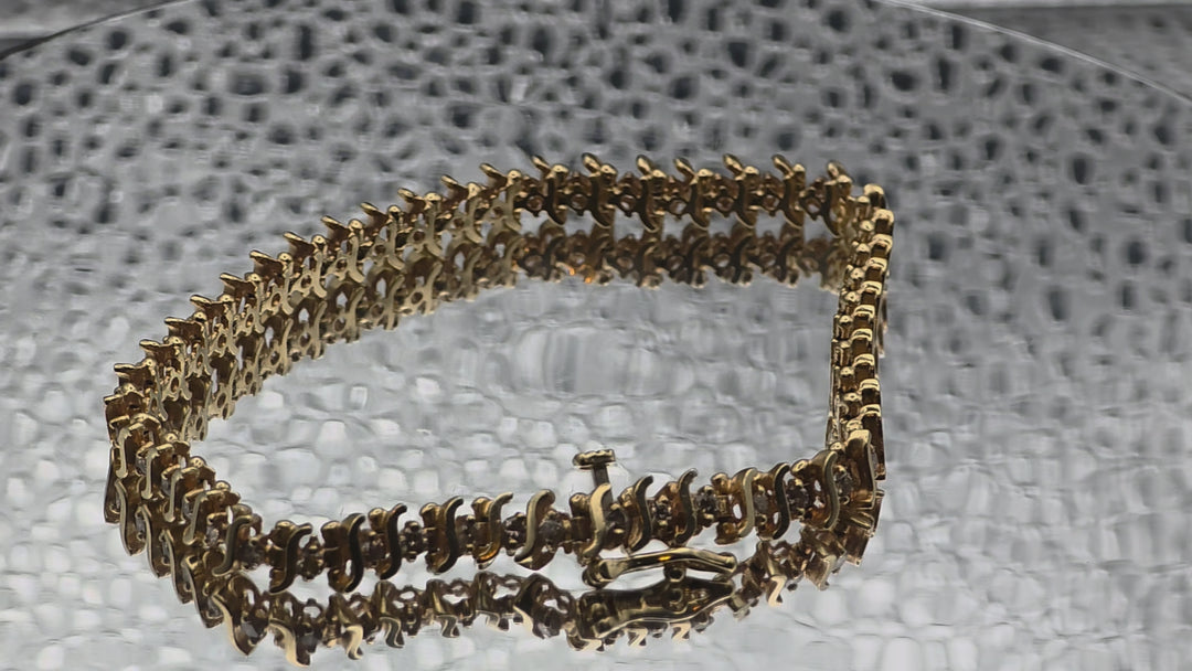 Gold "S" Link & Diamond Tennis Bracelet