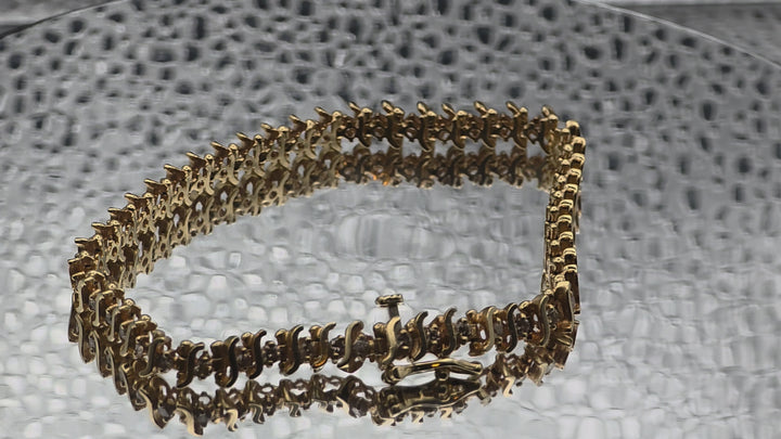 Gold "S" Link & Diamond Tennis Bracelet