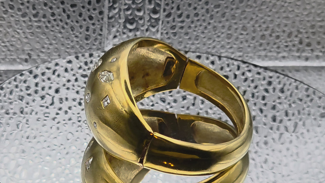 Gold Domed Firefly Bangle Bracelet