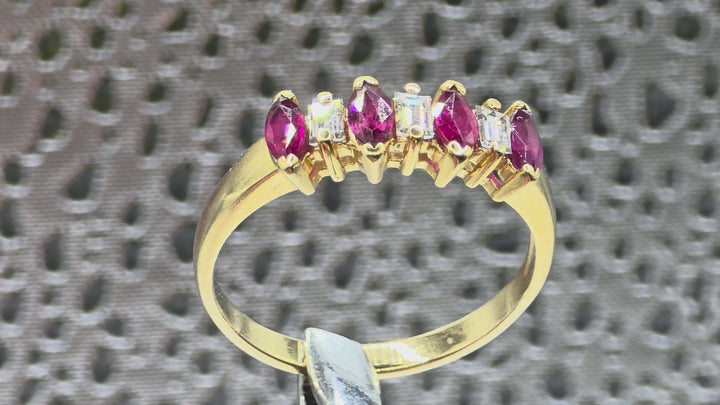 High Style Gold, Diamond & Ruby Band