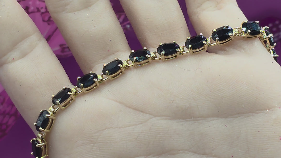 Gold & Black Tanzanite Tennis Bracelet