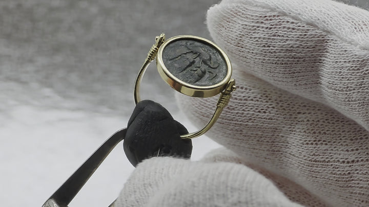 One-of-a-Kind Ancient Coin Swing Ring