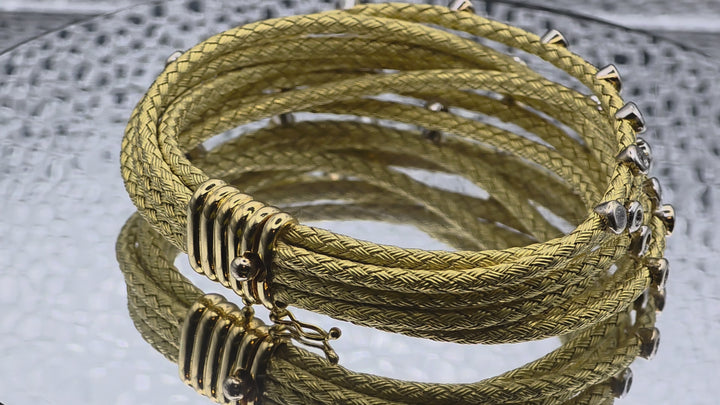 Gold & Diamond 7 Cable Statement Bracelet
