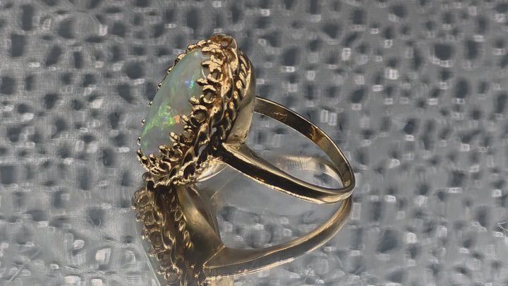 Gold Large Opal Cocktail Ring