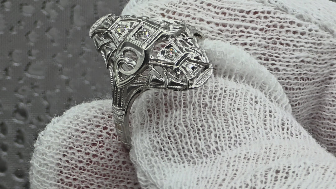 Gold & Diamond North South Statement Ring