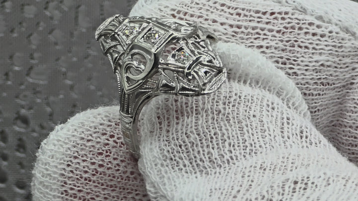 Gold & Diamond North South Statement Ring