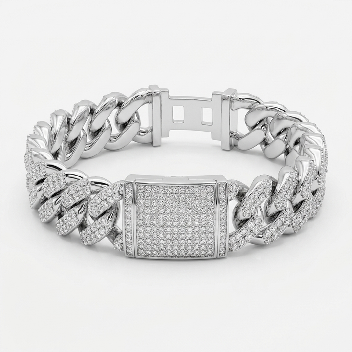 XL Cuban Link Sterling Silver CZ Iced Out Bracelet