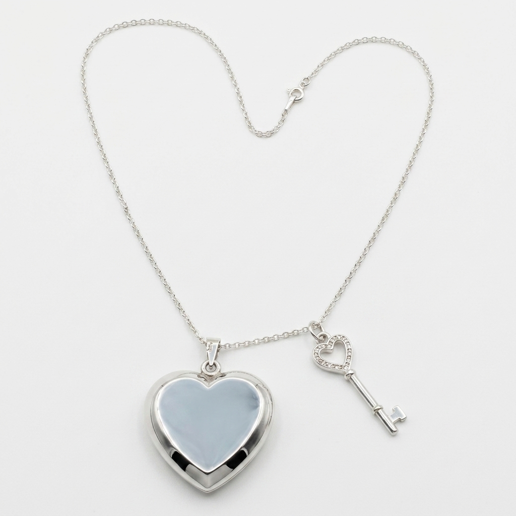 Sterling Silver Key to My Heart Necklace - Estate Jewelry Priced Right