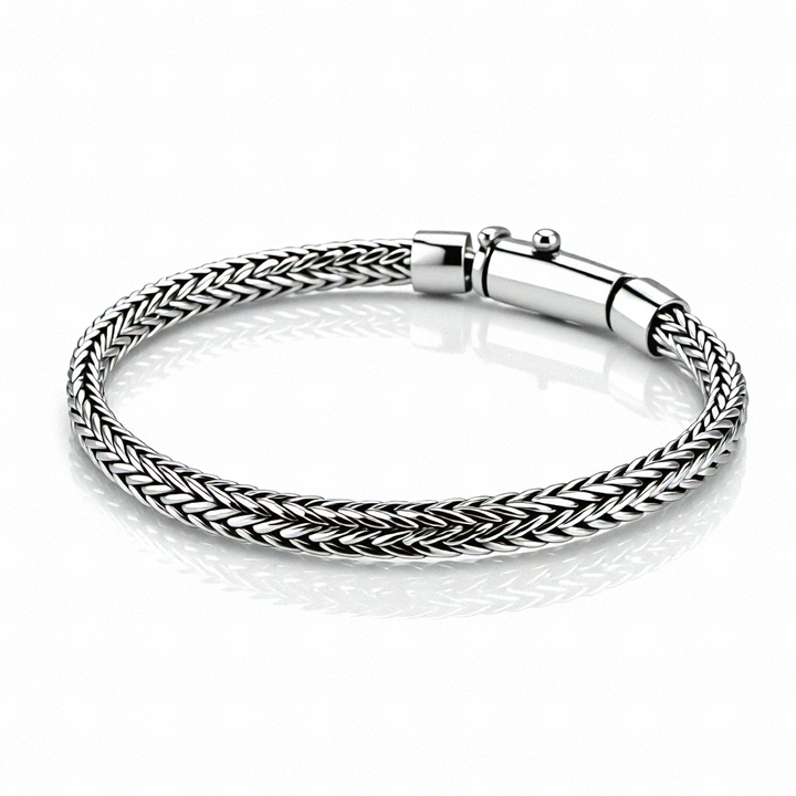 Sterling Silver Intricate Wheat Link Bracelet