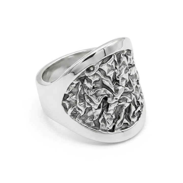 Sterling Silver Raw Brutalist Nugget Statement Ring
