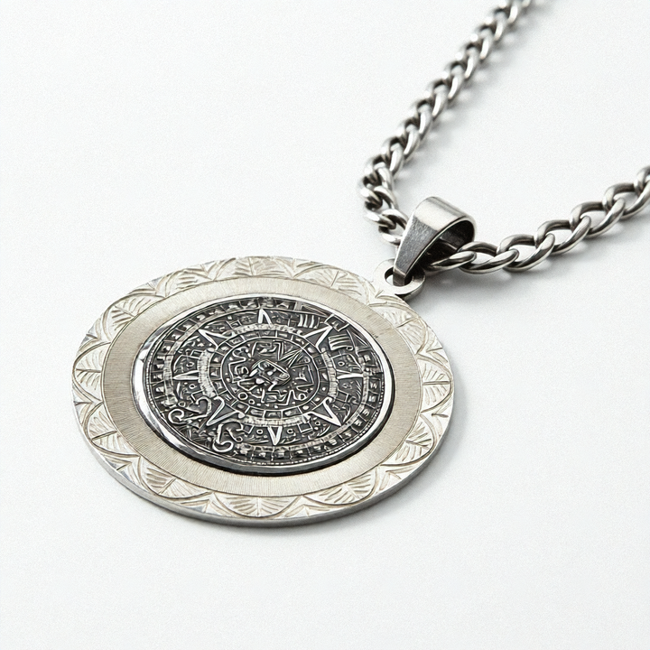 Chunky Mexican Sterling Silver Pendant Figaro Link Necklace