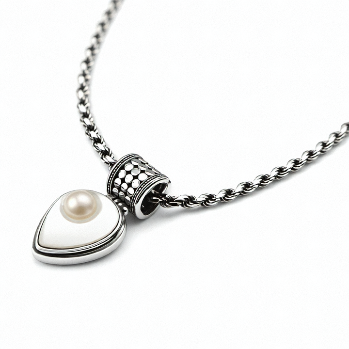 Sterling Silver & Large Artisan Blister Pearl Necklace