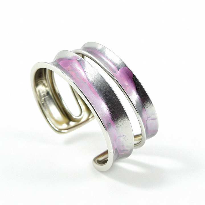 Sterling Silver Chunky, Wide Split Cuff Bracelet