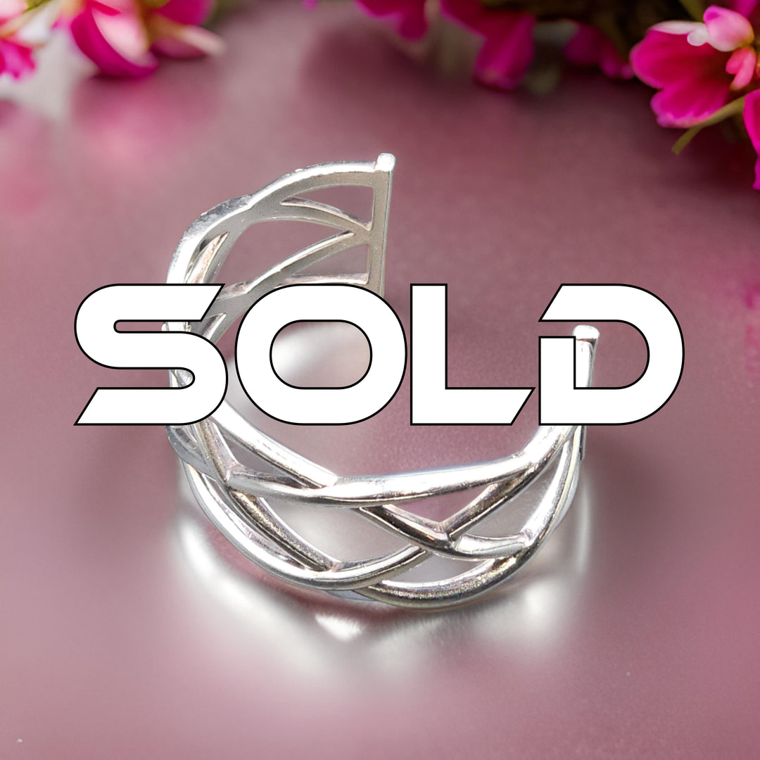 Tiffany & Co Sterling Silver Weave Celtic Knot Cuff Bangle Bracelet