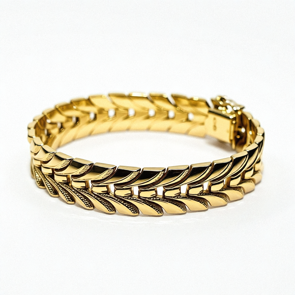 Gold Panel, Partially Textured Link Bracelet - Estate Jewelry Priced Right