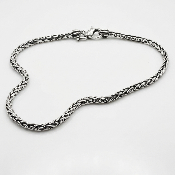 Vintage ZINA 925 Sterling Silver Wheat Link Toggle Necklace - Estate Jewelry Priced Right
