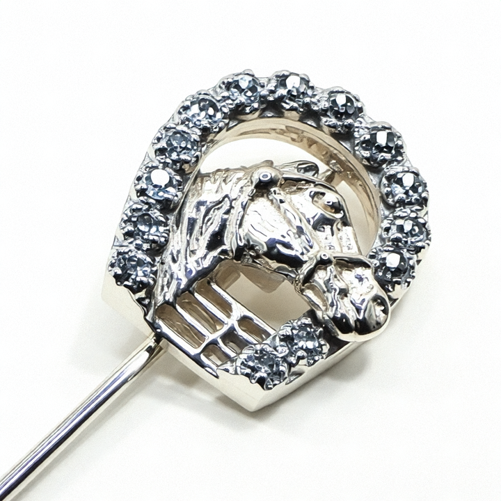 14K Gold & Diamond Equine Brooch
