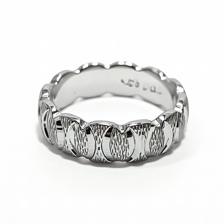 White Gold Fancy Diamond Cut Band - Estate Jewelry Priced Right